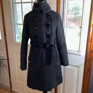 Soia & Kyo Herringbone Wool Blend Pea Coat